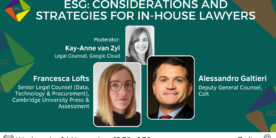 ESG: considerations and strategies for In-House Lawyers Webinar